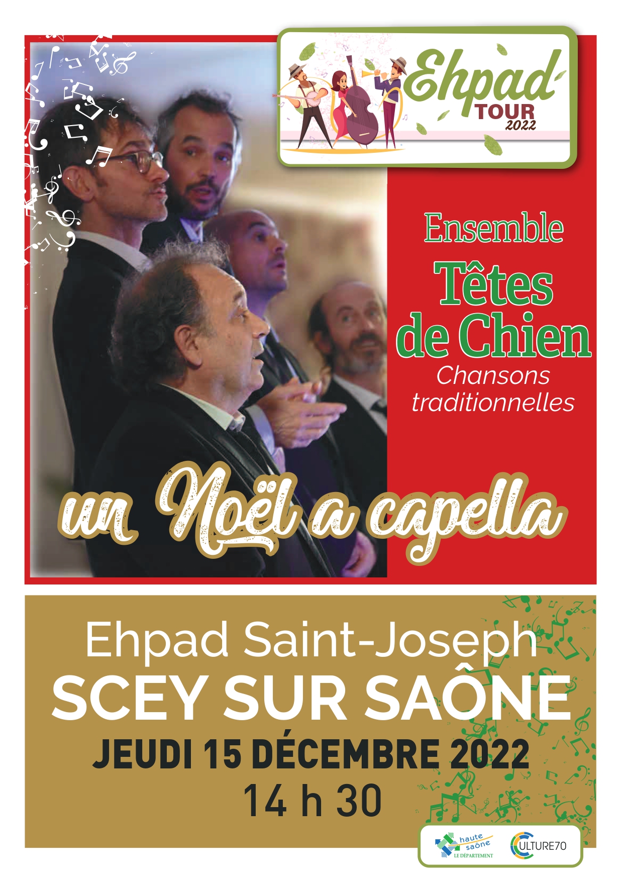 « Un Noël a capella » 15/12 à l'EHPAD Scey