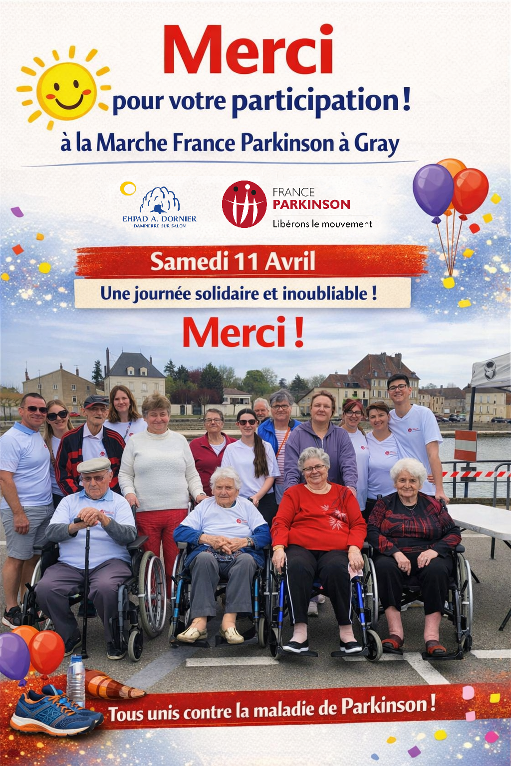 Course Relais 24h France Parkinson - Participation EHPAD Alfred Dornier