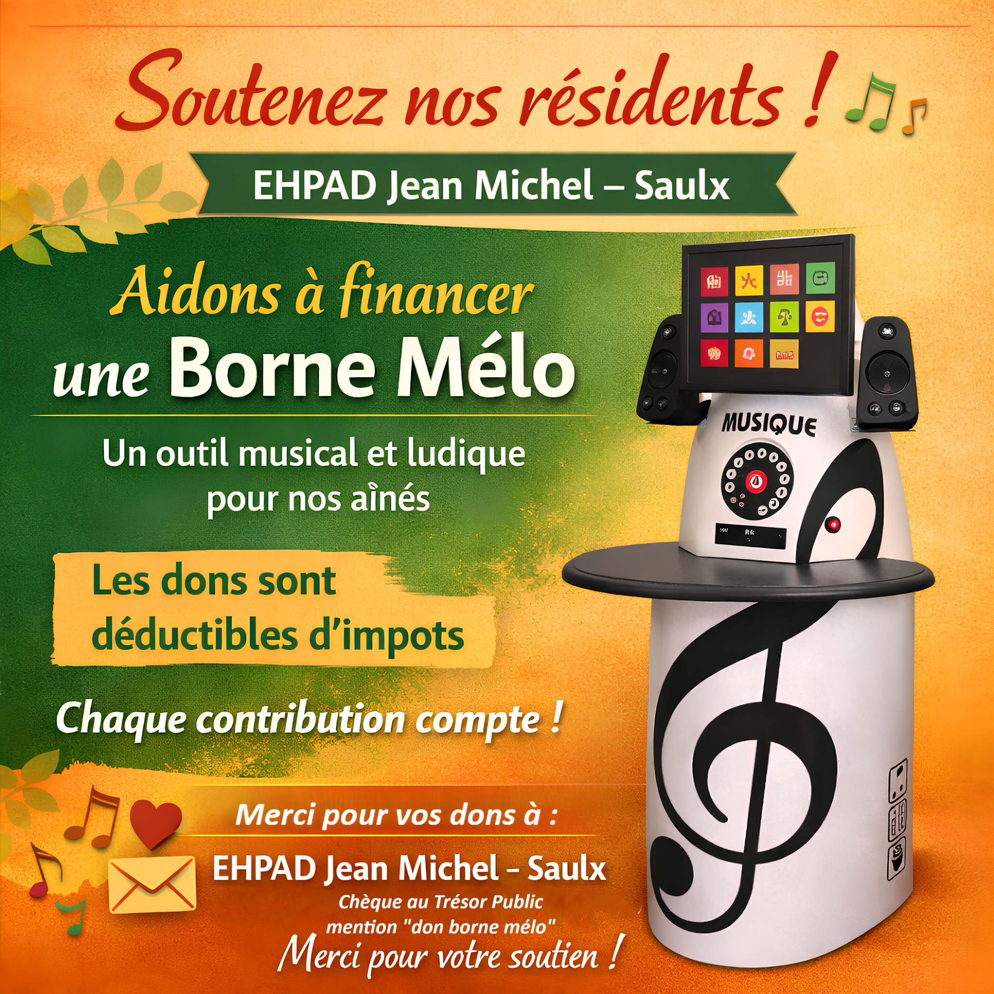 Appel aux dons borne mélo Saulx
